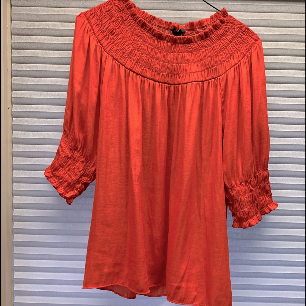 Silk Anne Taylor  blouse. Beautiful deep orange color. Size xs.